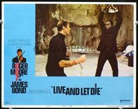 1w220 LIVE & LET DIE LC #6 '73 Roger Moore as James Bond battles Yaphet Kotto in enemy's lair!