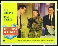 1w224 LOST WEEKEND LC #8 '45 Billy Wilder, Jane Wyman & Terry confront alcoholic Ray Milland!