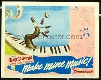 1w231 MAKE MINE MUSIC LC #4 '46 Disney, great image of animated horn juggling instruments on piano!
