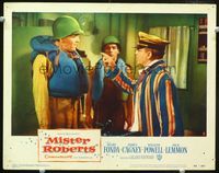 1w241 MISTER ROBERTS movie lobby card #8 '55 James Cagney tells Henry Fonda YOU DID IT!
