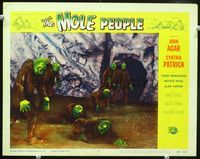 1w243 MOLE PEOPLE movie lobby card #7 '56 great close up of wacky creatures going back underground!