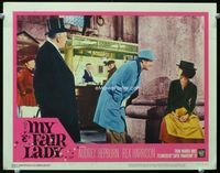 1w249 MY FAIR LADY LC #3 '64 flower girl Audrey Hepburn is taunted by Rex Harrison & Hyde-White!