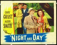 1w254 NIGHT & DAY movie lobby card '46 Cary Grant as Cole Porter with Monty Woolley & Alexis Smith!