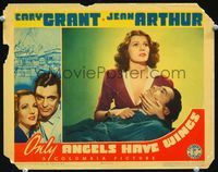 1w269 ONLY ANGELS HAVE WINGS LC '39 close portrait of sexy Rita Hayworth, Grant & Arthur in border!