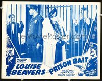1w287 REFORM SCHOOL lobby card R40s Louise Beavers visits Harlem's Tuff Kids in jail, Prison Bait!