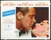 1w298 SABRINA signed LC #8 '54 by Billy Wilder, plus Audrey Hepburn & William Holden close up!