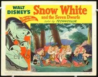 1w038 SNOW WHITE & THE SEVEN DWARFS LC #8 R51 Walt Disney, the dwarfs are scared by what they see!