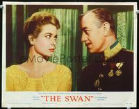 1w343 SWAN lobby card #5 '56 great close up of gorgeous Grace Kelly & Alec Guinness in uniform!