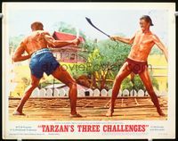 1w356 TARZAN'S THREE CHALLENGES LC #7 '63 Jock Mahoney duels to the death against Woody Strode!