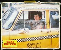 1w357 TAXI DRIVER movie lobby card '76 close up of Robert De Niro in taxi cab, Martin Scorsese