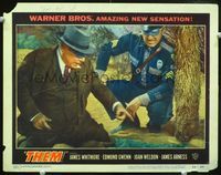 1w362 THEM movie lobby card #6 '54 James Whitmore & Edmund Gwenn wearing cool protective shades!