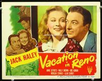 1w378 VACATION IN RENO lobby card #8 '46 super close up of Jack Haley and pretty Anne Jeffreys!