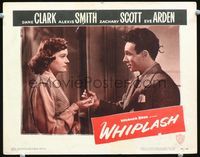 1w391 WHIPLASH movie lobby card #4 '49 close up of Dane Clark giving Alexis Smith his house key!
