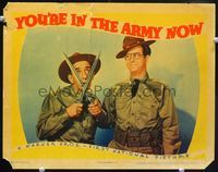 1w400 YOU'RE IN THE ARMY NOW lobby card '41 wacky Jiimmy Durante crosses bayonets with Phil Silvers!