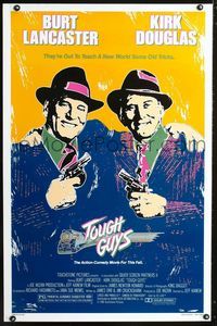 1x451 TOUGH GUYS one-sheet  '86 great artwork of buddies Burt Lancaster & Kirk Douglas!