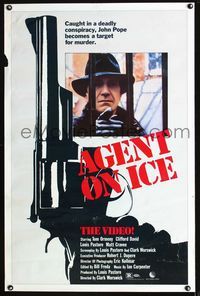 1x017 AGENT ON ICE video one-sheet poster '86 really cool gun image, man becomes target for murder!