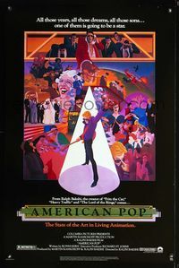 1x028 AMERICAN POP one-sheet movie poster '81 cool rock & roll art by Wilson McClean & Ralph Bakshi!