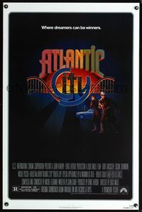 1x037 ATLANTIC CITY 1sheet '81 Burt Lancaster, cool Gerard Huerta art of New Jersey gambling town!