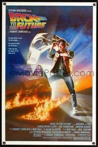 1x043 BACK TO THE FUTURE one-sheet poster '85 Robert Zemeckis, Michael J. Fox, Drew Struzan art!