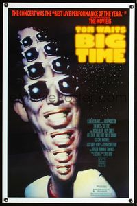 1x055 BIG TIME one-sheet movie poster '88 Tom Waits live jazz blues concert, cool image!