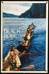 1x060 BLACK ROBE one-sheet  '91 Australian Bruce Beresford, Algonquin Native American Indians!