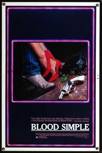 1x064 BLOOD SIMPLE one-sheet movie poster '85 Joel & Ethan Coen, cool film noir gun image!