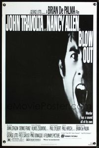 1x066 BLOW OUT one-sheet  '81 John Travolta, Brian De Palma, murder has a sound all of its own!