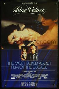 1x071 BLUE VELVET video 1sheet '86 directed by David Lynch, sexy Isabella Rossellini, Kyle McLachlan