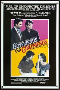 1x076 BOYFRIENDS & GIRLFRIENDS one-sheet poster '87 Eric Rohmer's L'ami de mon ami, French sex!