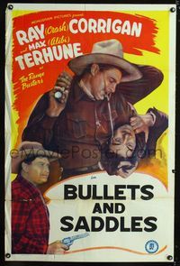 1x083 RANGE BUSTERS stock 1sh '50s Crash Corrigan, Dennis Moore, Max Terhune, Bullets & Saddles!