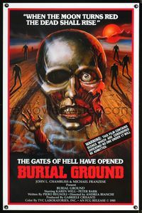 1x084 BURIAL GROUND one-sheet poster '85 Le notti del terrore, cool zombie artwork by C.W. Taylor!