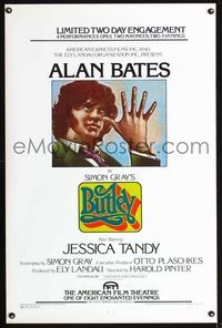 1x085 BUTLEY one-sheet poster '75 directed by Harold Pinter, artwork of Alan Bates acting silly!