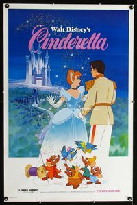 1x096 CINDERELLA one-sheet movie poster R81 Walt Disney classic romantic fantasy cartoon!