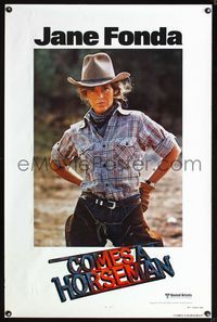 1x101 COMES A HORSEMAN int'l teaser one-sheet  '78 rare different image of sexy cowgirl Jane Fonda!