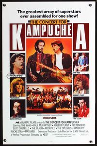 1x105 CONCERT FOR KAMPUCHEA one-sheet  '81 Paul McCartney, Elvis Costello, The Who, Robert Plant!