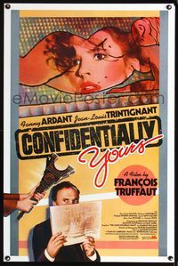 1x107 CONFIDENTIALLY YOURS 1sheet '83 Vivement Dimanche, Francois Truffaut, Jean-Louis Trintignant