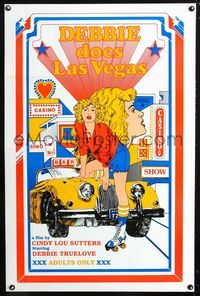 1x127 DEBBIE DOES LAS VEGAS one-sheet  '82 Debbie Truelove, wonderful sexy gambling casino artwork!