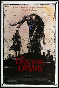 1x139 DOCTOR & THE DEVILS one-sheet movie poster '85 Timothy Dalton, cool graverobber artwork!