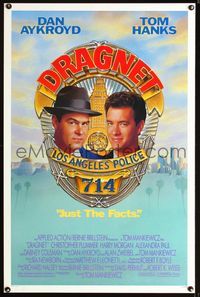 1x141 DRAGNET one-sheet movie poster '87 art of Dan Aykroyd as Joe Friday with Tom Hanks by McGinty!