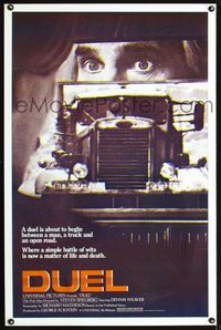 1x147 DUEL one-sheet movie poster R83 Steven Spielberg, Dennis Weaver, cool different truck image!