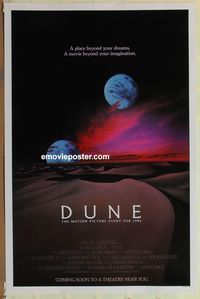 1x149 DUNE 2 moons advance one-sheet  '84 David Lynch, Kyle MacLachlan, Jose Ferrer, sci-fi epic!