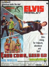 1x152 EASY COME, EASY GO 1sheet '67 great image of diving Elvis Presley looking for adventure & fun!