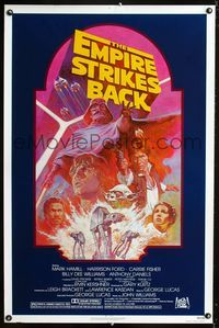 1x157 EMPIRE STRIKES BACK 1sh  R82 George Lucas sci-fi classic, cool artwork by Tom Jung!