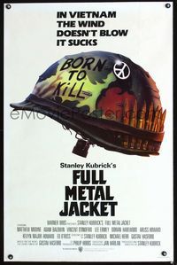 1x178 FULL METAL JACKET advance one-sheet '87 Stanley Kubrick bizarre Vietnam War movie, Castle art!