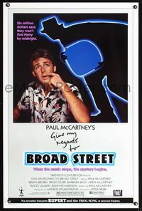1x185 GIVE MY REGARDS TO BROAD STREET one-sheet movie poster '84 great image of Paul McCartney!