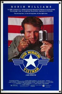 1x188 GOOD MORNING VIETNAM 1sh '87 Vietnam War radio DJ Robin Williams, directed by Barry Levinson!