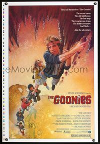 1x189 GOONIES printer's test one-sheet  '85 Josh Brolin, teen adventure classic, Drew Struzan art!