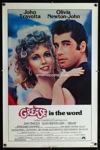 1x191 GREASE one-sheet movie poster '78 John Travolta & Olivia Newton-John classic musical!
