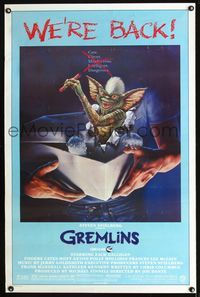 1x195 GREMLINS one-sheet movie poster R85 Joe Dante Christmas horror comedy, wacky monster image!