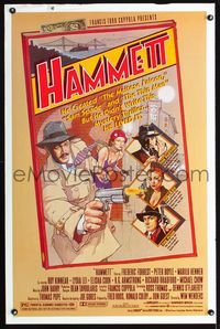1x197 HAMMETT one-sheet movie poster '82 Frederic Forrest, Wim Wenders, really cool artwork!